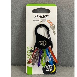 Nite Ize KeyRack S-Biner Plastic Keychain Organizer Black Multi Color KRK2-01-R6